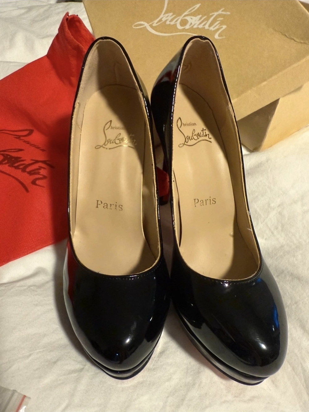 Christian Louboutin Women's Black Patent Leather Pumps